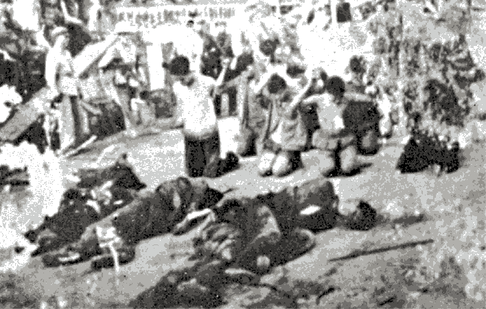 廣西農村文革時集體殺人的景象。（網路圖片）