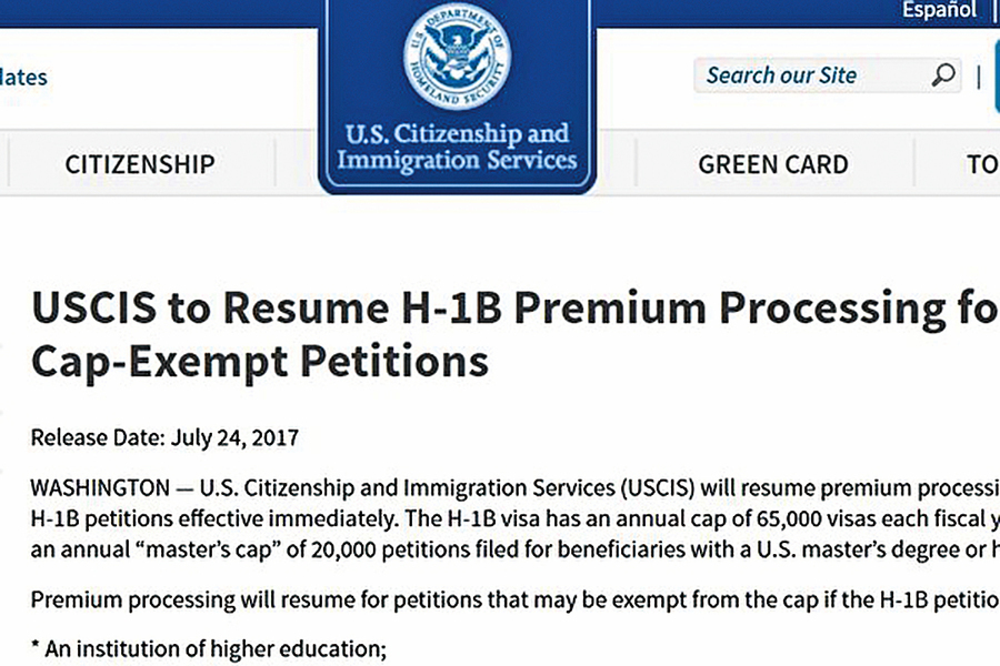 美公告：H-1B加急申請部份解凍