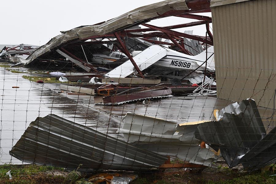 8月26日，哈維颶風襲擊德州，帶來災難性的洪水，使得部份地區遭受嚴重破壞。（MARK RALSTON/AFP/Getty Images）
