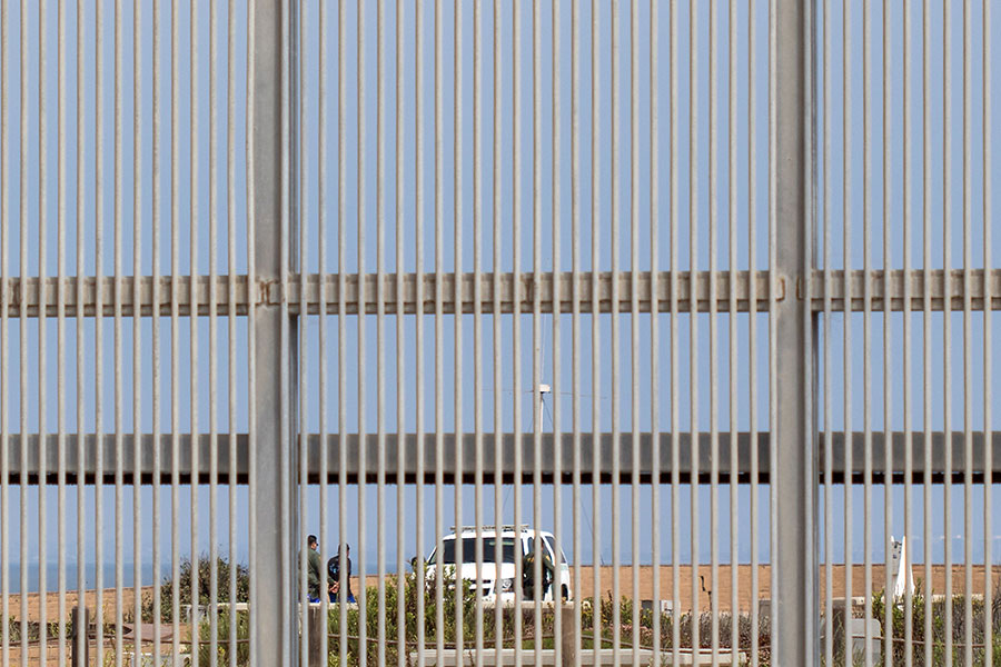 美國與墨西哥邊境。（GUILLERMO ARIAS/AFP/Getty Images）