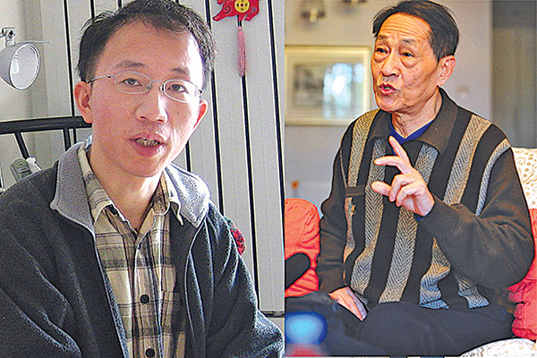 中共十九大前，大批北京異見人士「被旅遊」。著名人權活動家胡佳（左），前中共總書記趙紫陽秘書鮑彤（右）都是重點「旅遊」對象。（新唐人合成圖片）
