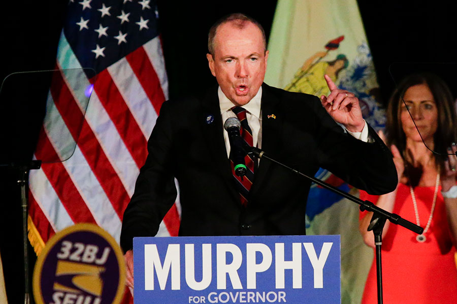 美國民主黨人墨菲（Phil Murphy）11月7日晚，贏得新澤西州州長選舉，獲得53%的選票。（Eduardo Munoz Alvarez/Getty Images）