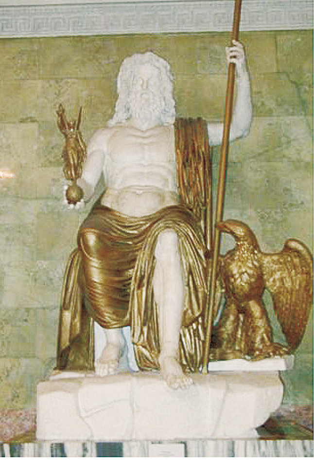 羅馬宙斯坐像，大理石和青銅材質，仿菲迪亞斯作品，收藏於聖彼得堡冬宮博物館。