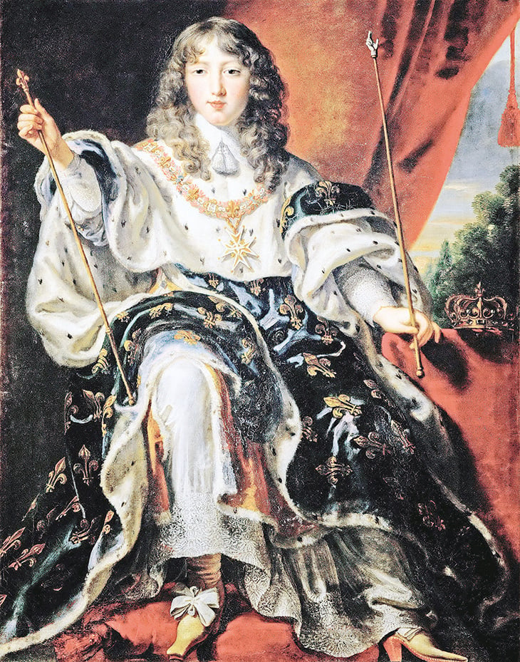 年輕的路易十四1648年身著法國加冕長袍。(公有領域)