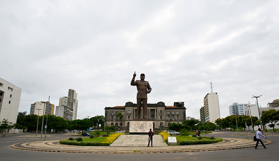 由北韓公司建造的莫桑比克開國總統薩莫拉・馬謝爾（Samora Machel）的雕像。（ALEXANDER JOE/AFP/Getty Images）