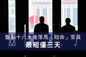 盤點十八大後落馬「短命」官員 最短僅三天
