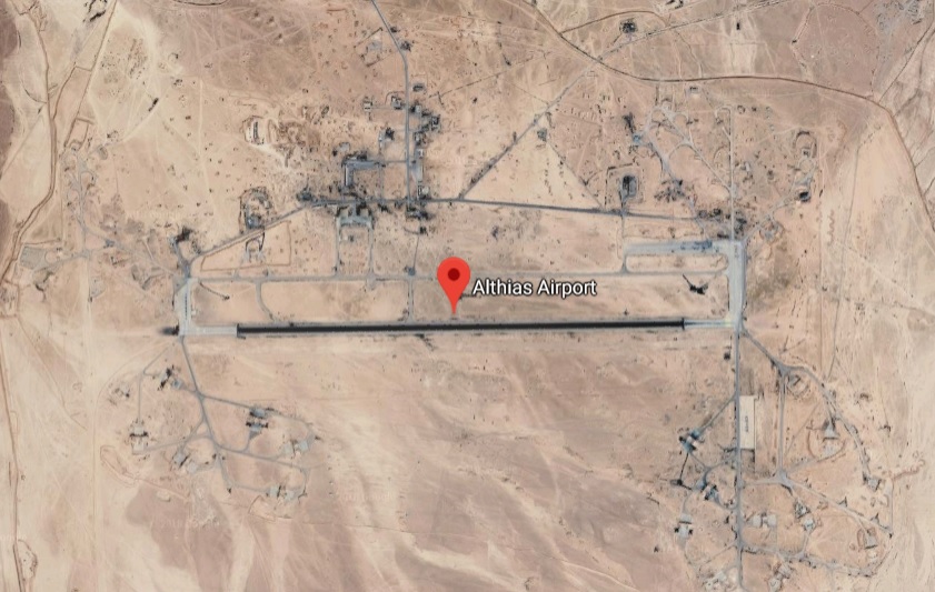 敘利亞提亞斯空軍基地在4月9日遭多枚導彈攻擊。（Google Map）