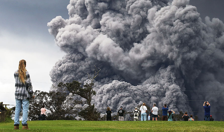 夏威夷火山噴發已經持續20多天了。（Mario Tama/Getty Images）
