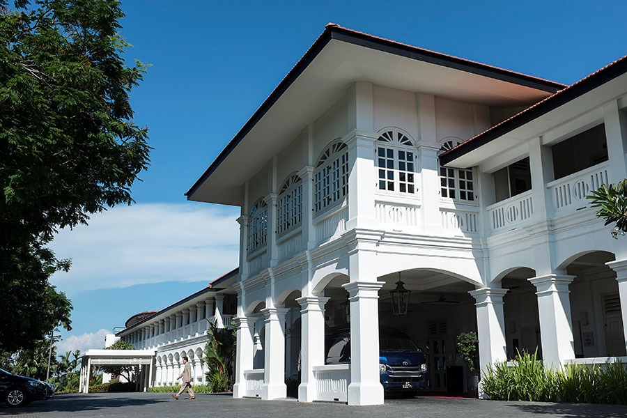 美國白宮於6月5日宣佈，美朝首腦會談將於6月12日在新加坡聖淘沙島的嘉佩樂酒店舉行。圖為嘉佩樂酒店。（Ore Huiying/Getty Images）