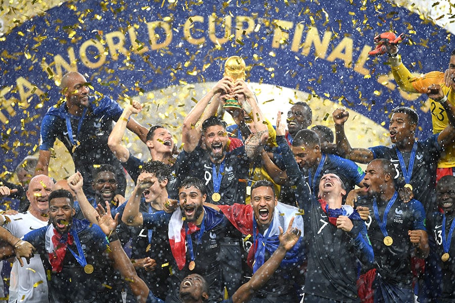 7月15日，法國隊在俄羅斯莫斯科舉辦的世界盃決賽中奪冠。（Shaun Botterill/Getty Images）