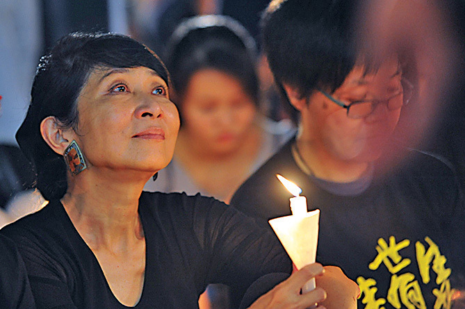 公民黨立法會議員毛孟靜亦有出席晚會悼念六四死難者。（孫青天／大紀元）