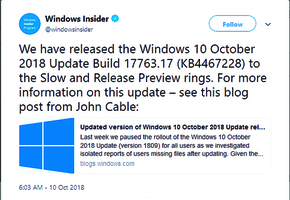 Windows 10 十月更新會刪光文件 微軟緊急暫停 稱已找到原因