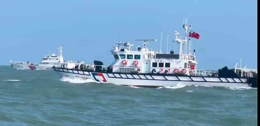 中共4艘海警船侵擾金門 遭台海巡防艇驅離
