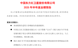 中國衛星發布財報 上半年預虧4120萬元