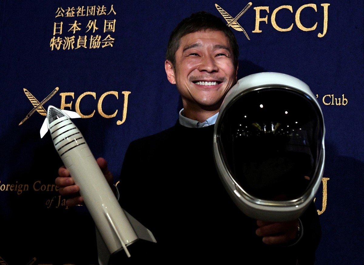 2018年10月9日，日本億萬富翁前澤友作（Yusaku Maezawa）成為SpaceX有望於2023年成行的太空之旅第一位私人乘客。（Toshifumi KITAMURA / AFP）