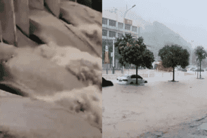 湖南桑植縣洪水漫過橋墩 浙江台州多地被淹