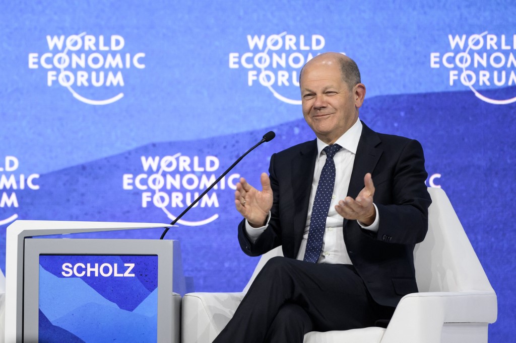 2022年5月26日，德國總理奧拉夫‧朔爾茨參加在達沃斯舉行的世界經濟論壇。（Fabrice COFFRINI / AFP）