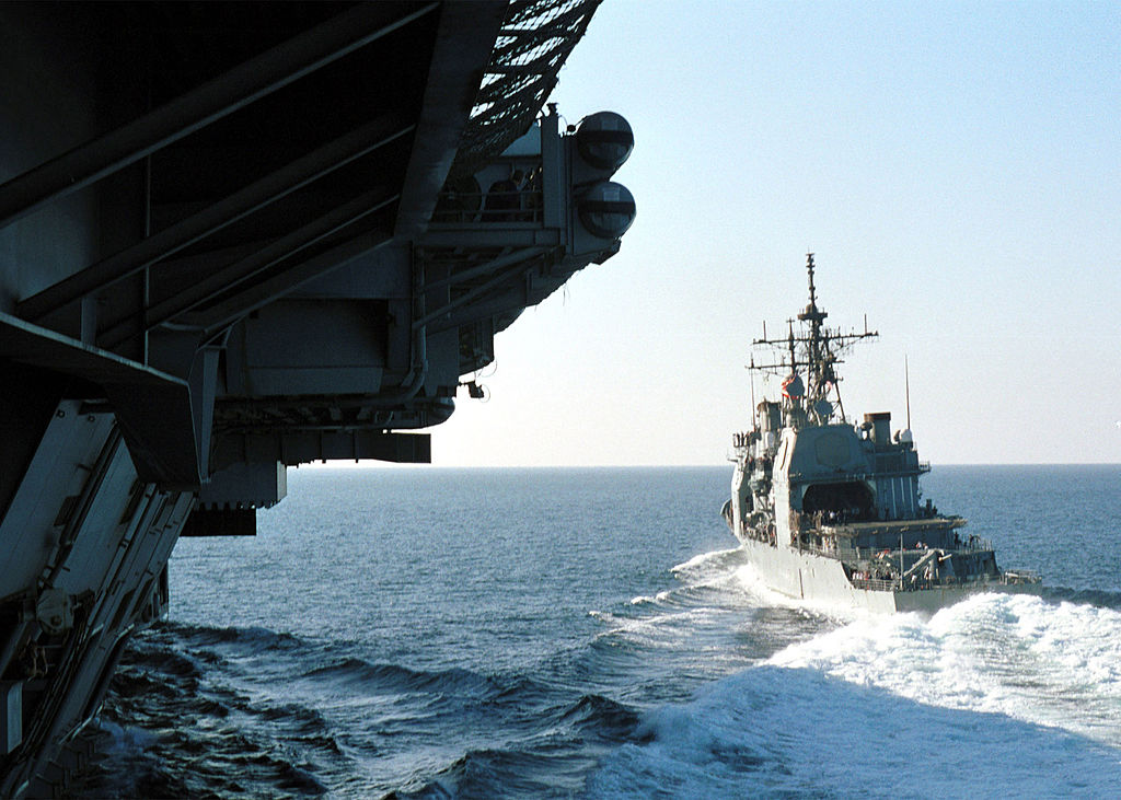 圖為美國海軍巡洋艦「安提坦號」（USS Antietam）。（US Navy/Getty Images）