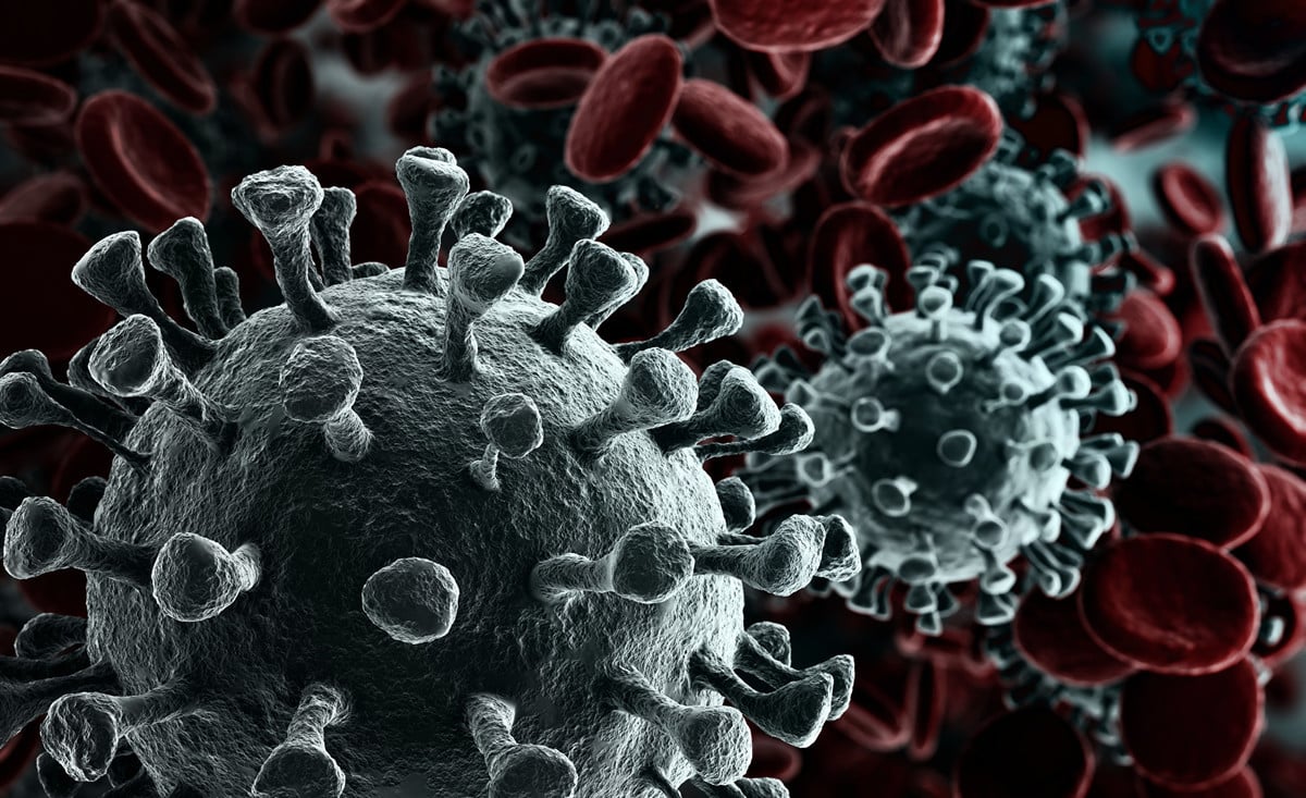 圖為中共病毒（俗稱武漢病毒、新冠病毒）顯微圖。（Shutterstock）