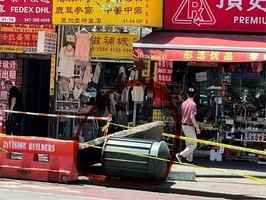 天氣太熱 法拉盛變電器爆炸 掀翻行人路水泥板