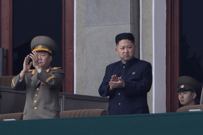 北韓領導人金正恩出席金日成誕辰100周年大會。（PEDRO UGARTE/AFP）
