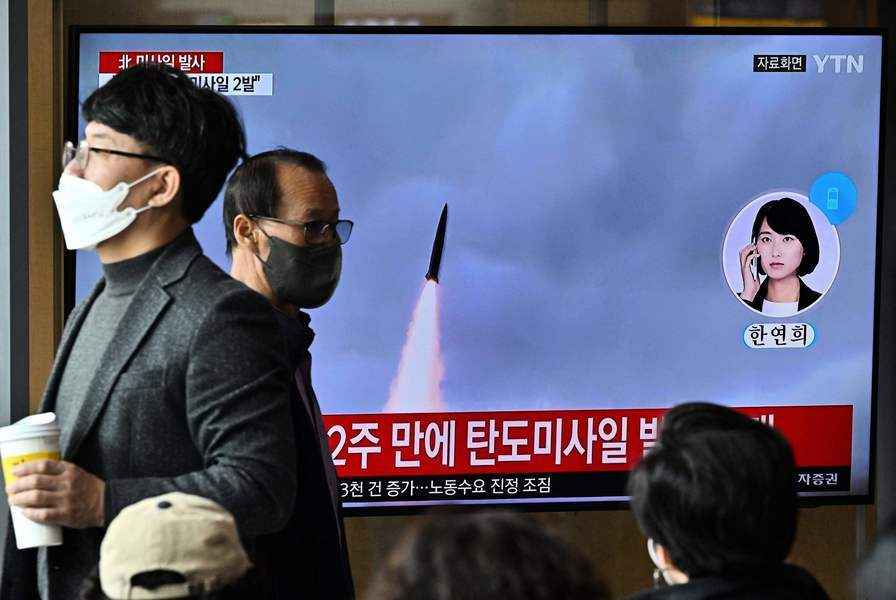 南韓稱北韓向東部海域發射兩枚彈道導彈