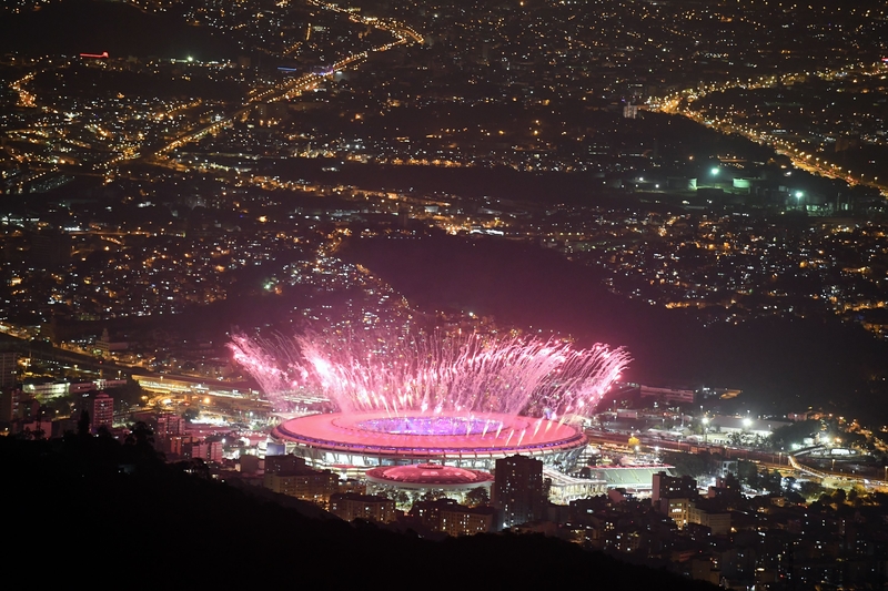 里約奧運開幕式煙火璀璨