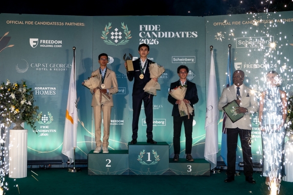 國際象棋候選人賽落幕 辛達羅夫不敗摘冠