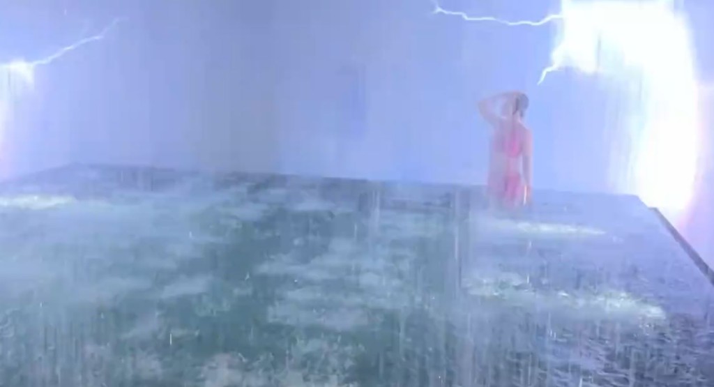 瀋陽一人工暴風雨溫泉模擬末世景象 引熱議