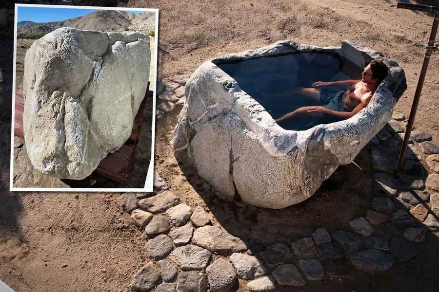 【圖輯】加州商人將25,000磅巨石加工成浴缸