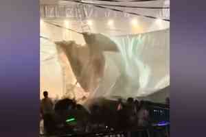 四川綿竹啤酒節雨棚桁架倒塌 造成傷亡事故