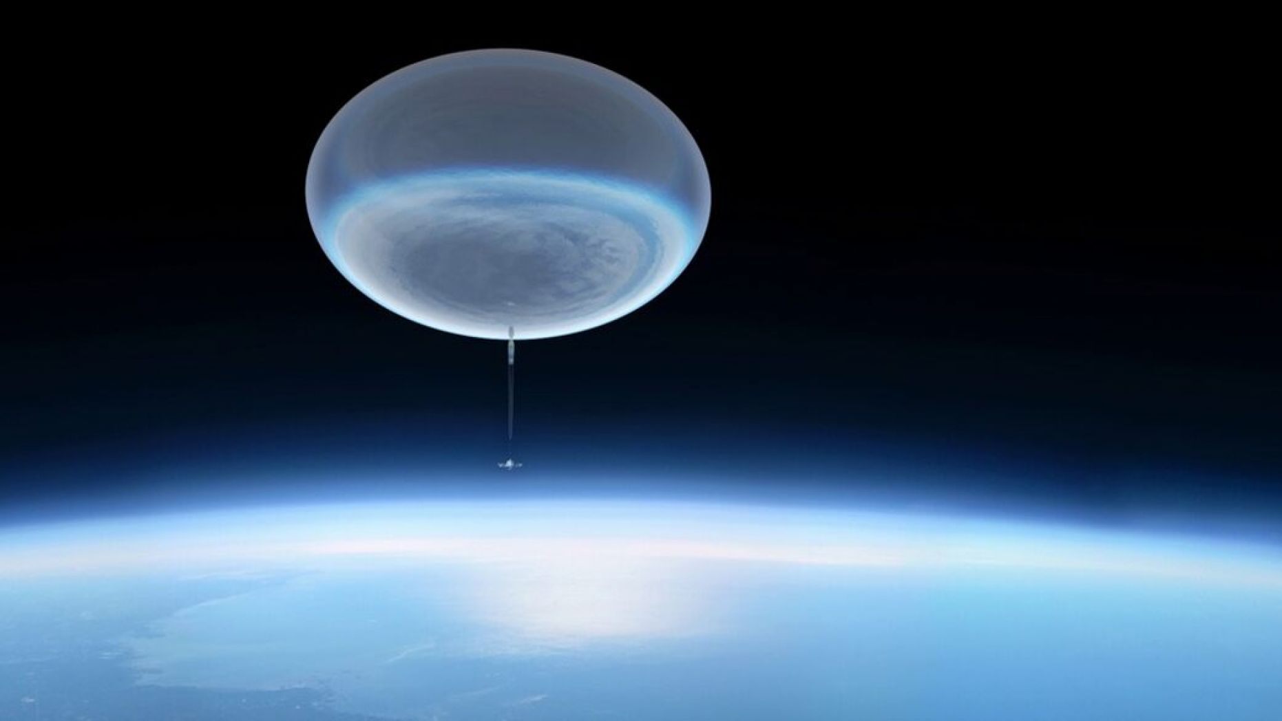此示意圖中，一個高空氣球升入高層大氣。完全充氣後，氣球的寬度為400呎（150米），大約相當於足球場的大小，可以到達13萬呎（24.6英里或40公里）的高度。（NASA's Goddard Space Flight Center Conceptual Image Lab/Michael Lentz）