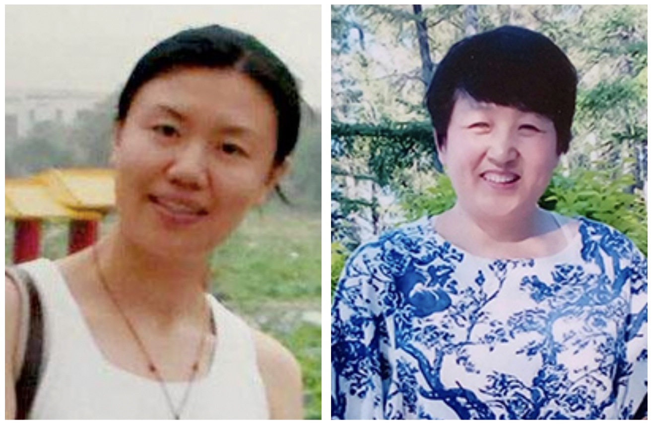 遭吉林省女子監獄殘酷迫害的法輪功學員車平平（左）、付貴華（右。已離世）。（明慧網／大紀元）
