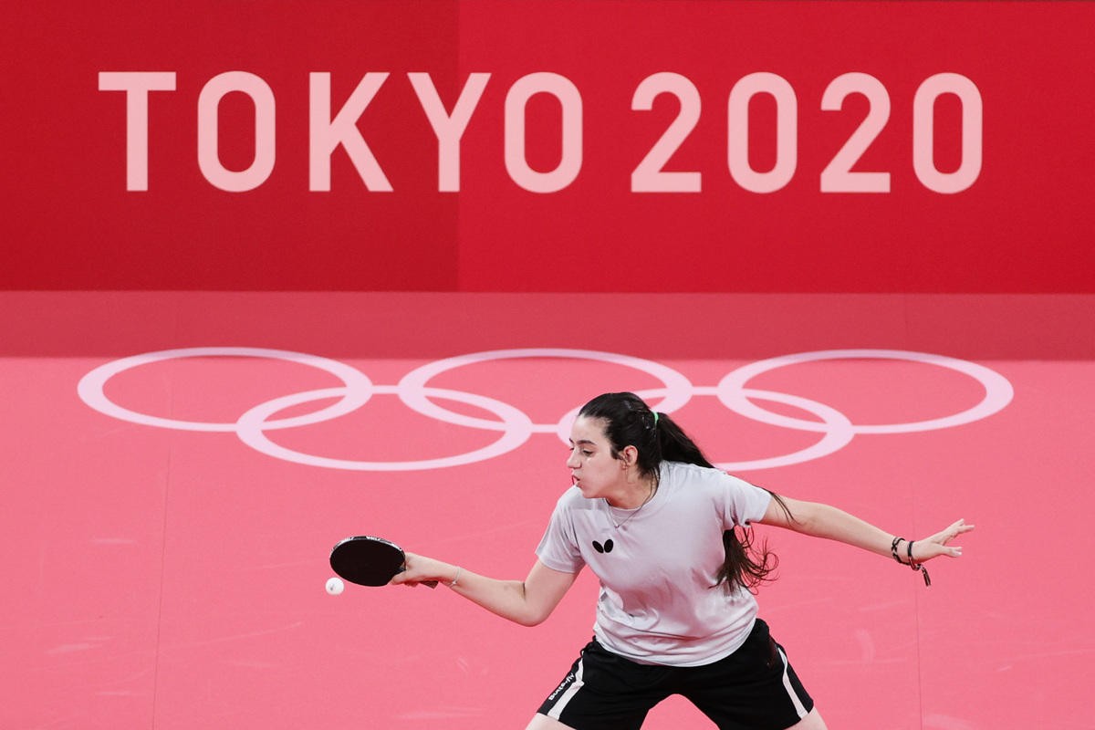 北京冬奧前，中共推乒乓外交，有何目的？圖為2021年7月24日，日本東京，2020年東京奧運會乒乓球女單項目在東京體育館舉行。（Steph Chambers/Getty Images）