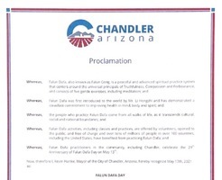 美國亞利桑那州錢德勒市長宣佈法輪大法日