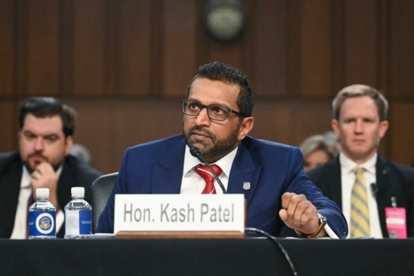 2025年9月16日,聯邦調查局(FBI)局長帕特爾(Kash Patel)在參議院司法委員會的聽證會上作證。(Jim Watson/AFP)