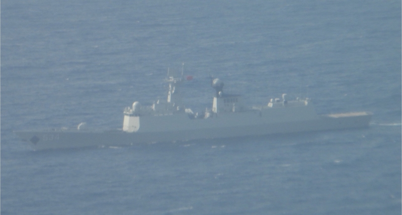 中共艦編隊進入澎湖海域 台軍公布監控影像