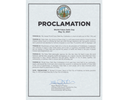 馬州弗雷德里克市宣佈「法輪大法日」