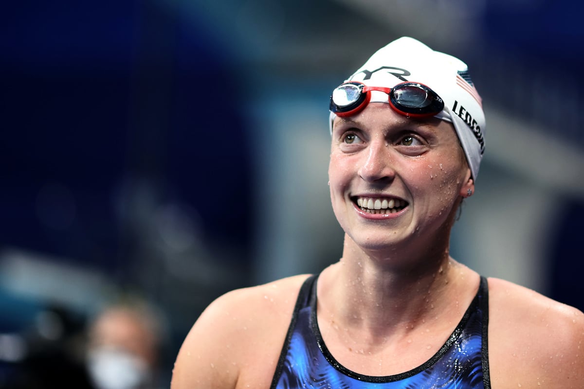 美國24歲的萊德茨基（ Katie Ledecky）包攬了800米和1500米自由泳兩項冠軍。（Al Bello/Getty Images）
