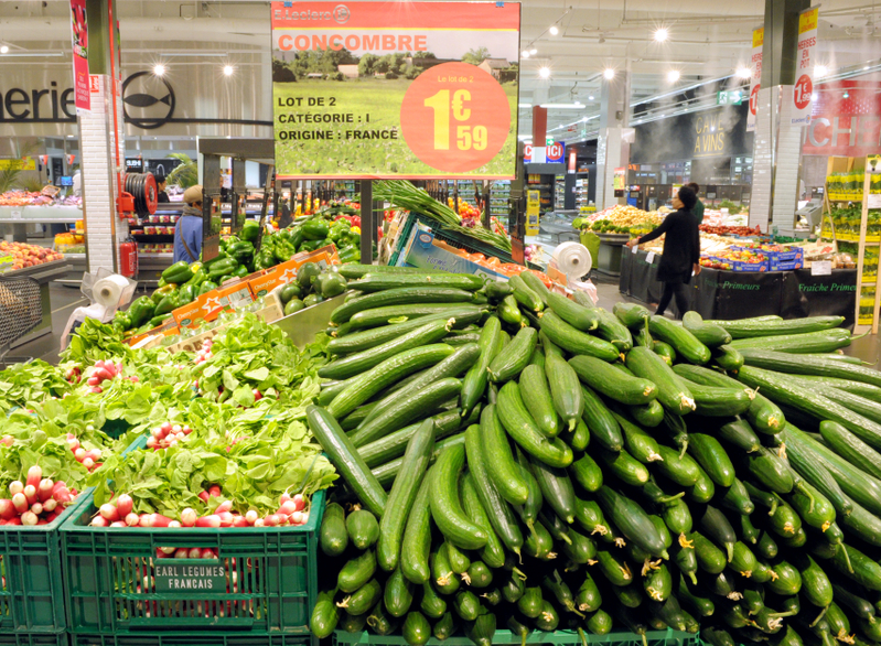 10月以來，中國286家產銷地批發市場19種蔬菜平均價格已上漲27%。示意圖。（ERIC PIERMONT/AFP/Getty Images）