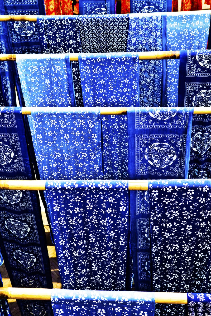  藍印花布，示意圖。（Shutterstock）