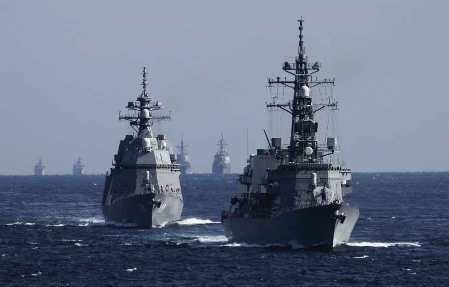 【圖輯】12國參加日本海上自衛隊成立70周年儀式