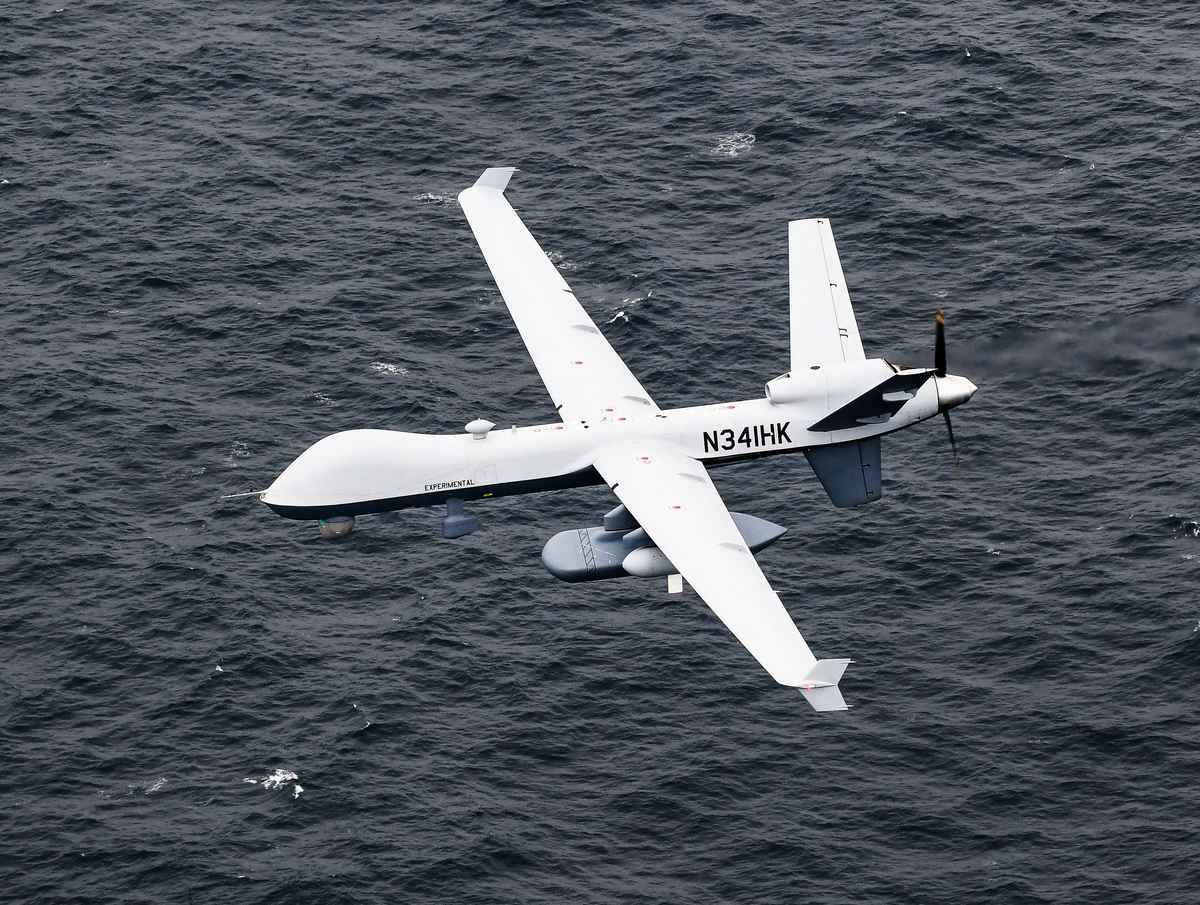無人機應用於俄烏戰役成果斐然，圖為MQ-9B無人機，示意圖。（美國太平洋艦隊Flickr）