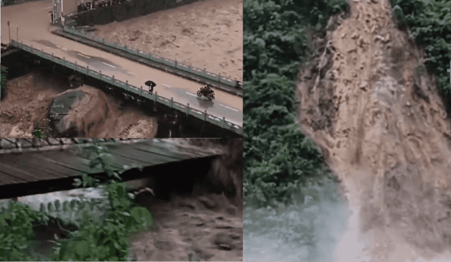 重慶洪災 鐵路橋樑垮塌 河流超警戒水位