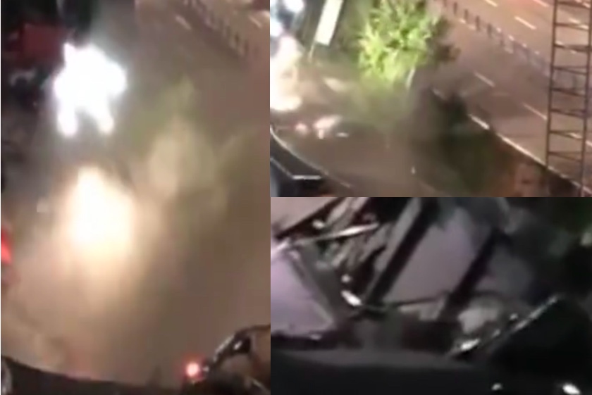 【影片】宜賓路面塌陷湧出洪水 21車墜坑