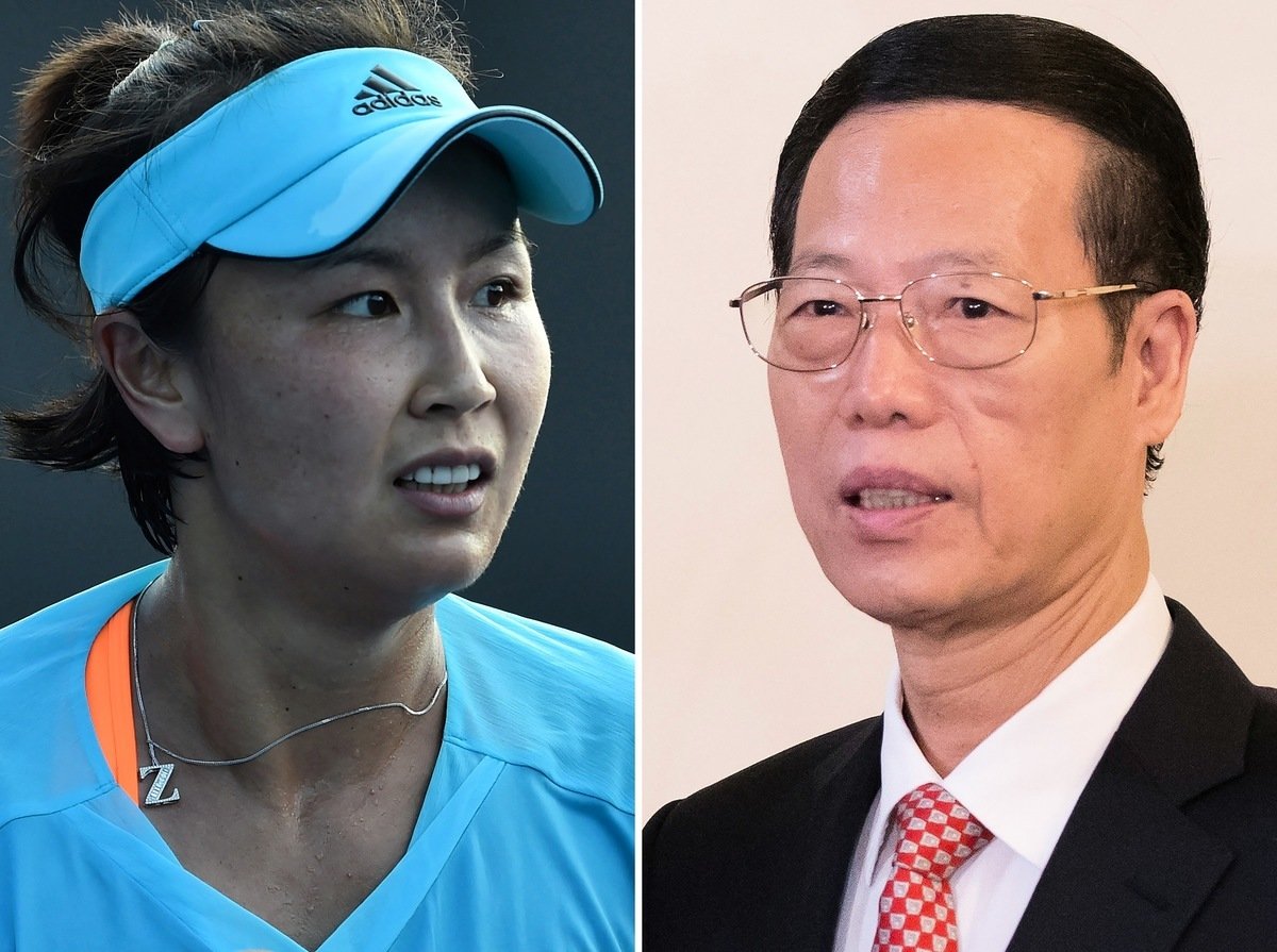 2021年11月2日，中國網球明星彭帥（左）在社群媒體上指控75歲的前中共常委、副總理張高麗（右）三年前在他的家中對她實施性侵。圖為合成圖。（Paul Crock, Alexander Zemlianichenko/AFP via Getty Images）