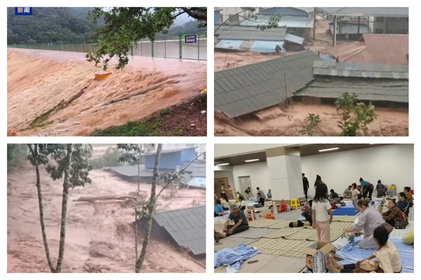 雲南磨憨24小時降雨187.5毫米 鹽塘水庫漫壩