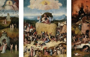 波殊（Hieronymus Bosch）的三折畫《乾草車》