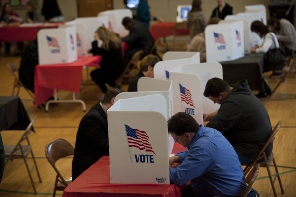 2016年美國一處投票站。（Jeff Swensen/Getty Images）