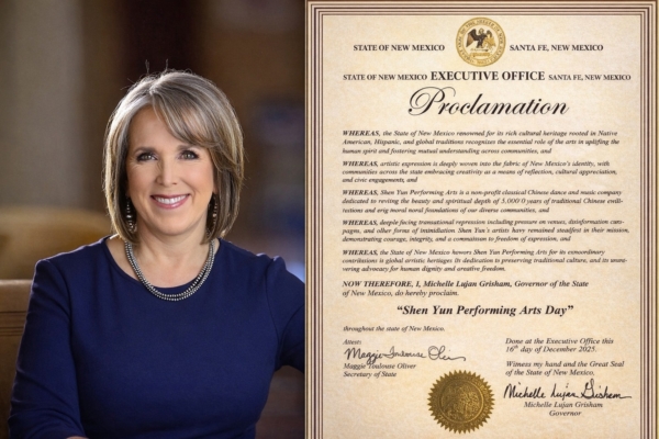 美國新墨西哥州長發褒獎 宣布1月27日為「神韻日」